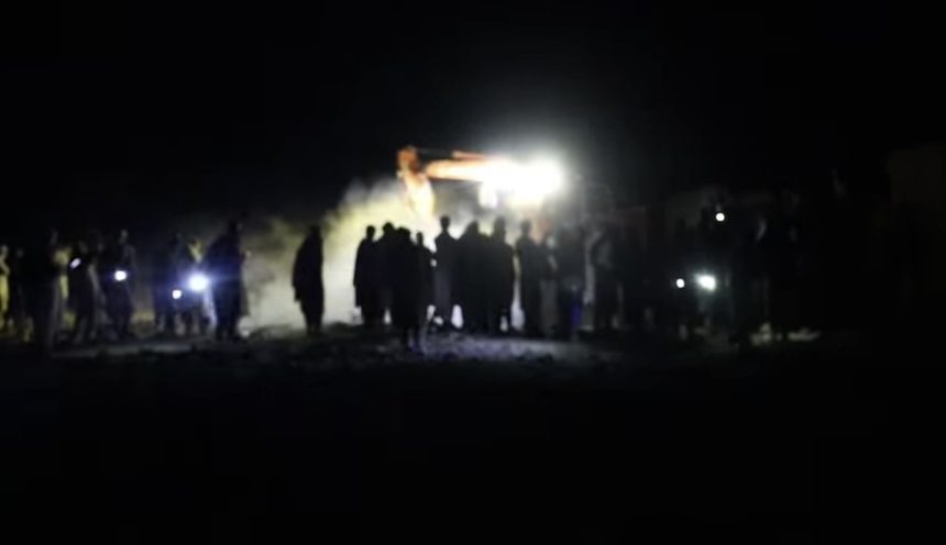 Rescue efforts underway to locate other members of the affected family in Nangarhar Province trapped under the rubble.